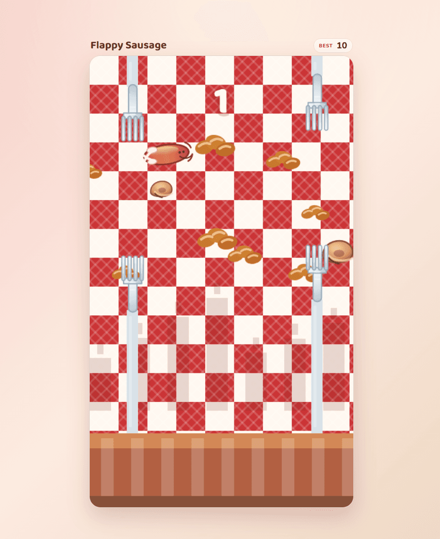 Preview image for the Flappy Sausage browser game